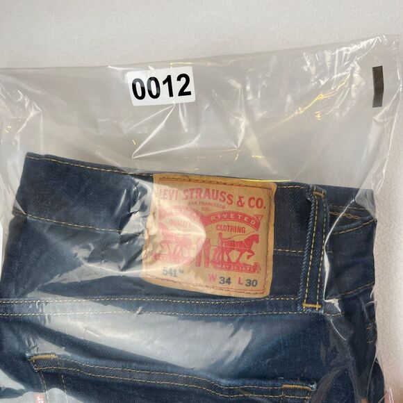 Levis 541 Jeans Mens 34x30 Blue Athletic Tapered Mid Rise Stretch Denim - Picture 10 of 10